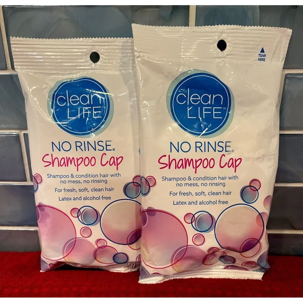Lot Of 2‎ CleanLife No Rinse Shampoo Caps Shampoo Conditioner Latex Alcohol Free